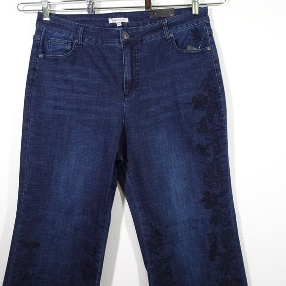 John Mark Embroidered Jeans Women's Plus Size 16W Blue Denim Stretch Flare - Picture 3 of 16